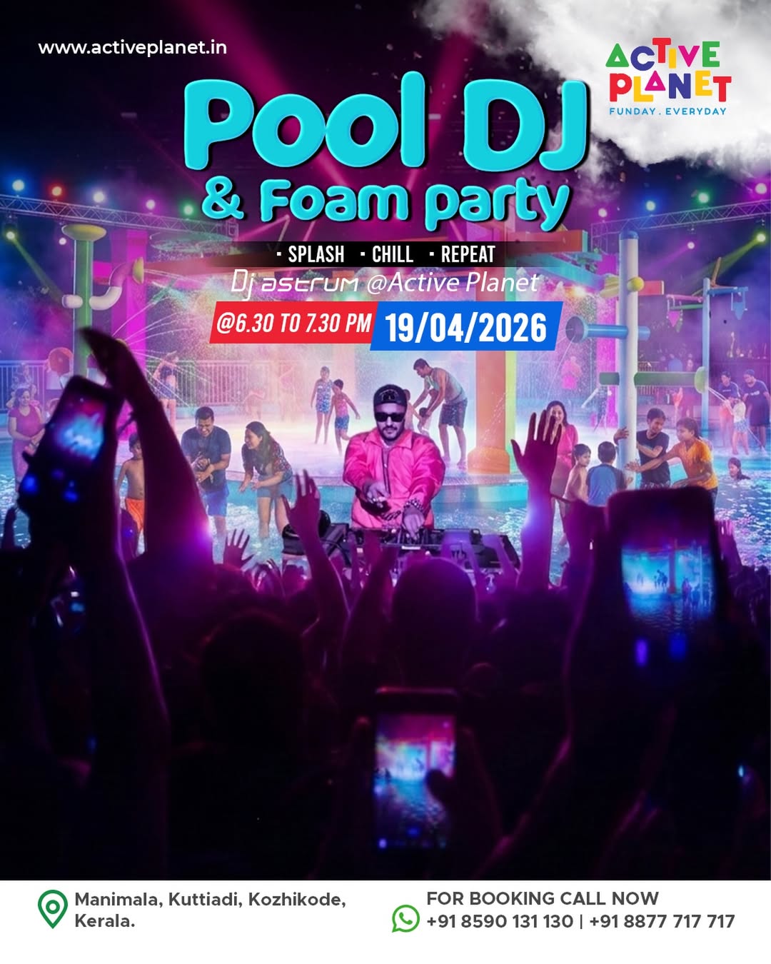 Pool DJ & Foam Party Ft. DJ Astrum | Active Planet Kuttadi