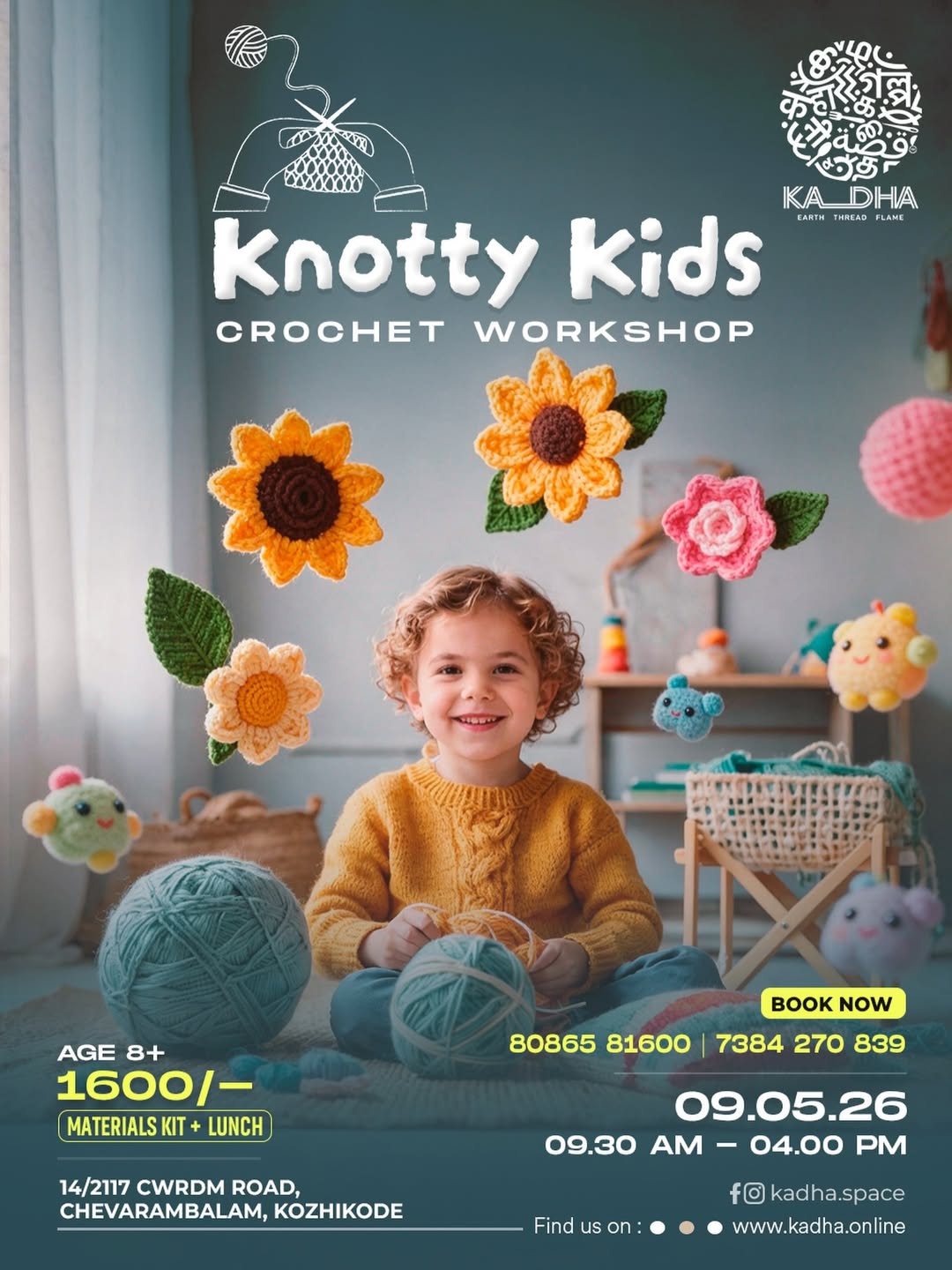 Knotty Kids Crochet Workshop β A Creative Day for Young Minds | Kadha Space, Kozhikode