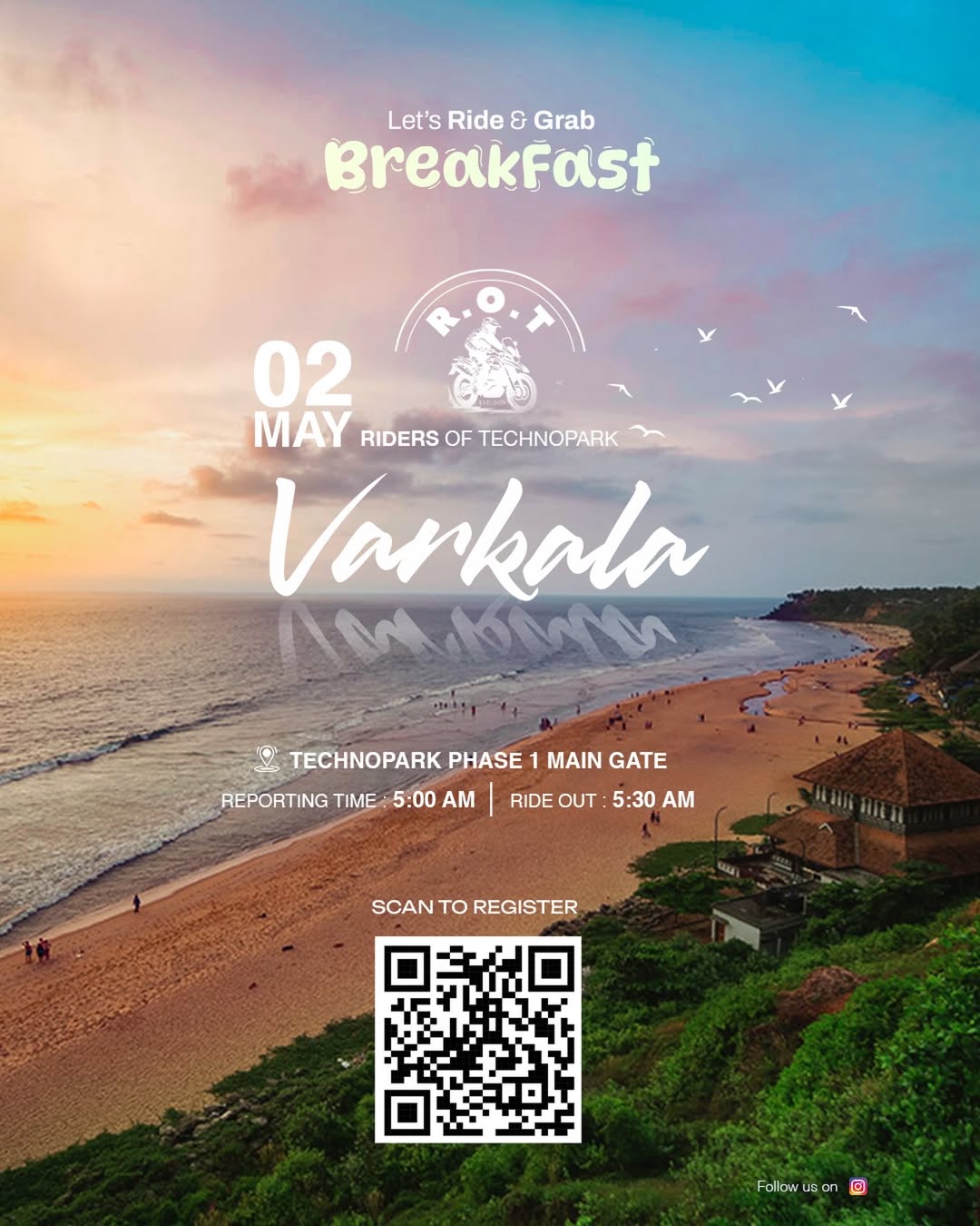 Breakfast Ride to Varkala | Riders of Technopark