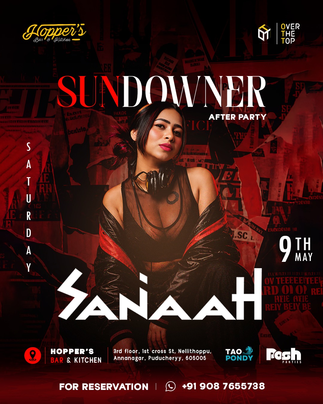 Sundowner – After Party Ft. DJ Sanaah | Hopper’s Bar & Kitchen, Puducherry