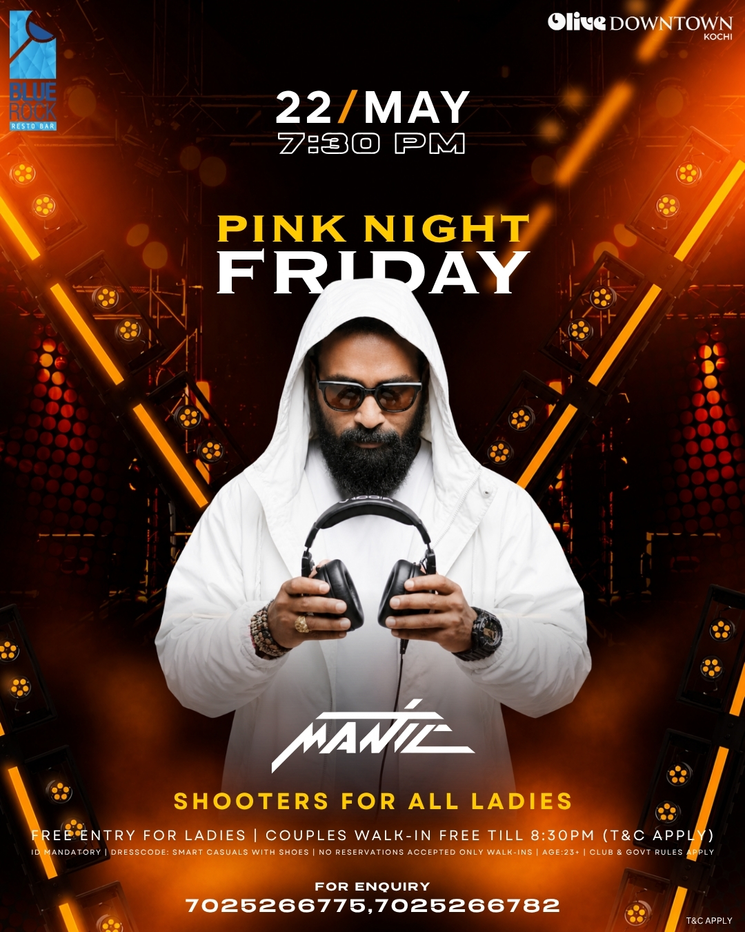 Pink Night Friday Featuring DJ Maviz | Blue Rock Resto Bar, Olive Downtown Kochi