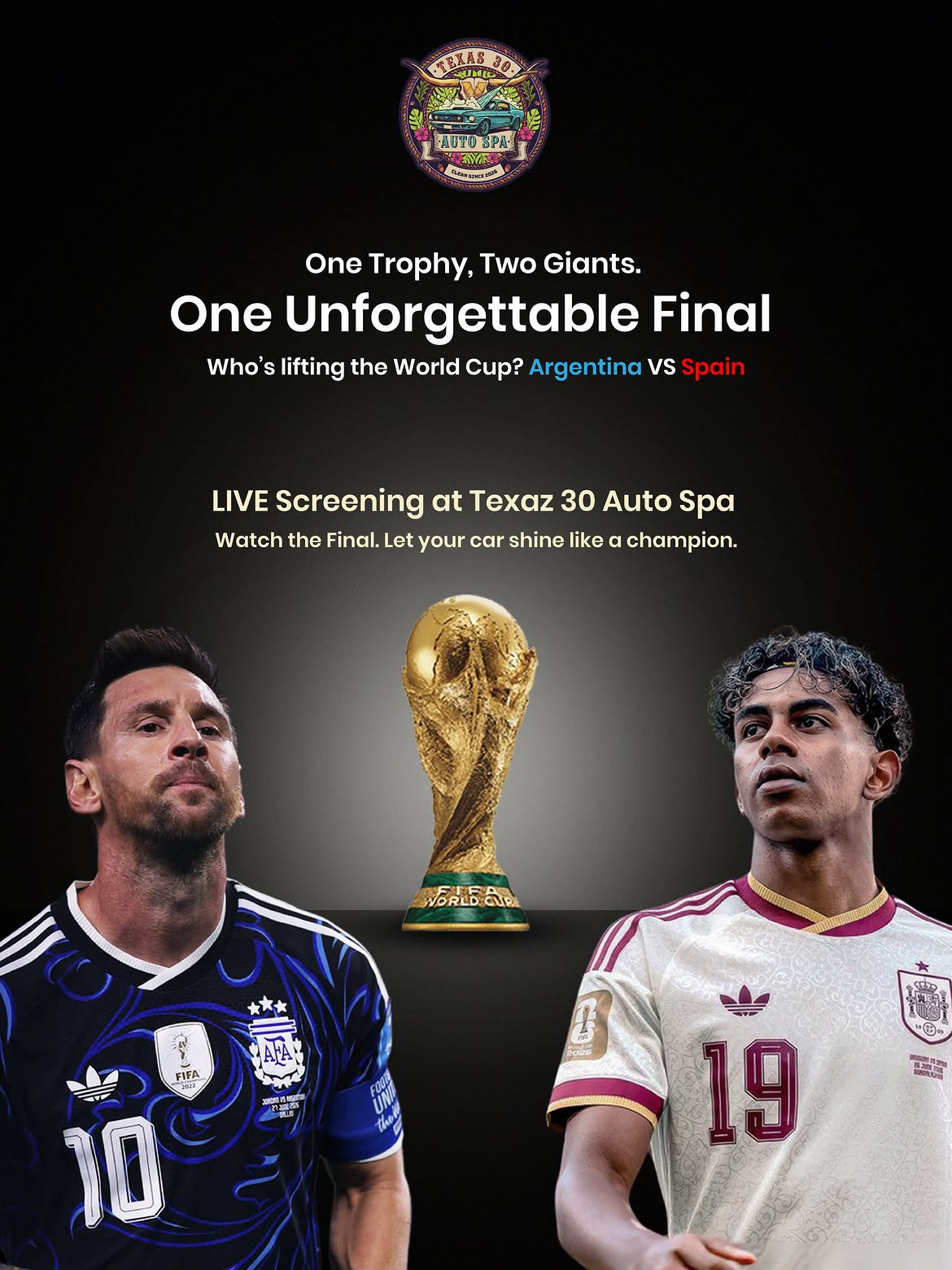 FIFA World Cup Final Live Screening | Texaz 30 Auto Spa, Chengannur