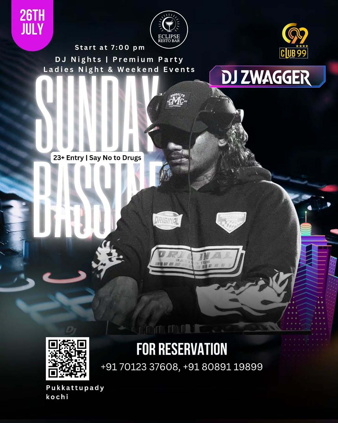 Sunday Bassline by DJ ZWAGGER | Eclipse Resto Bar, Pukkattupady, Kochi