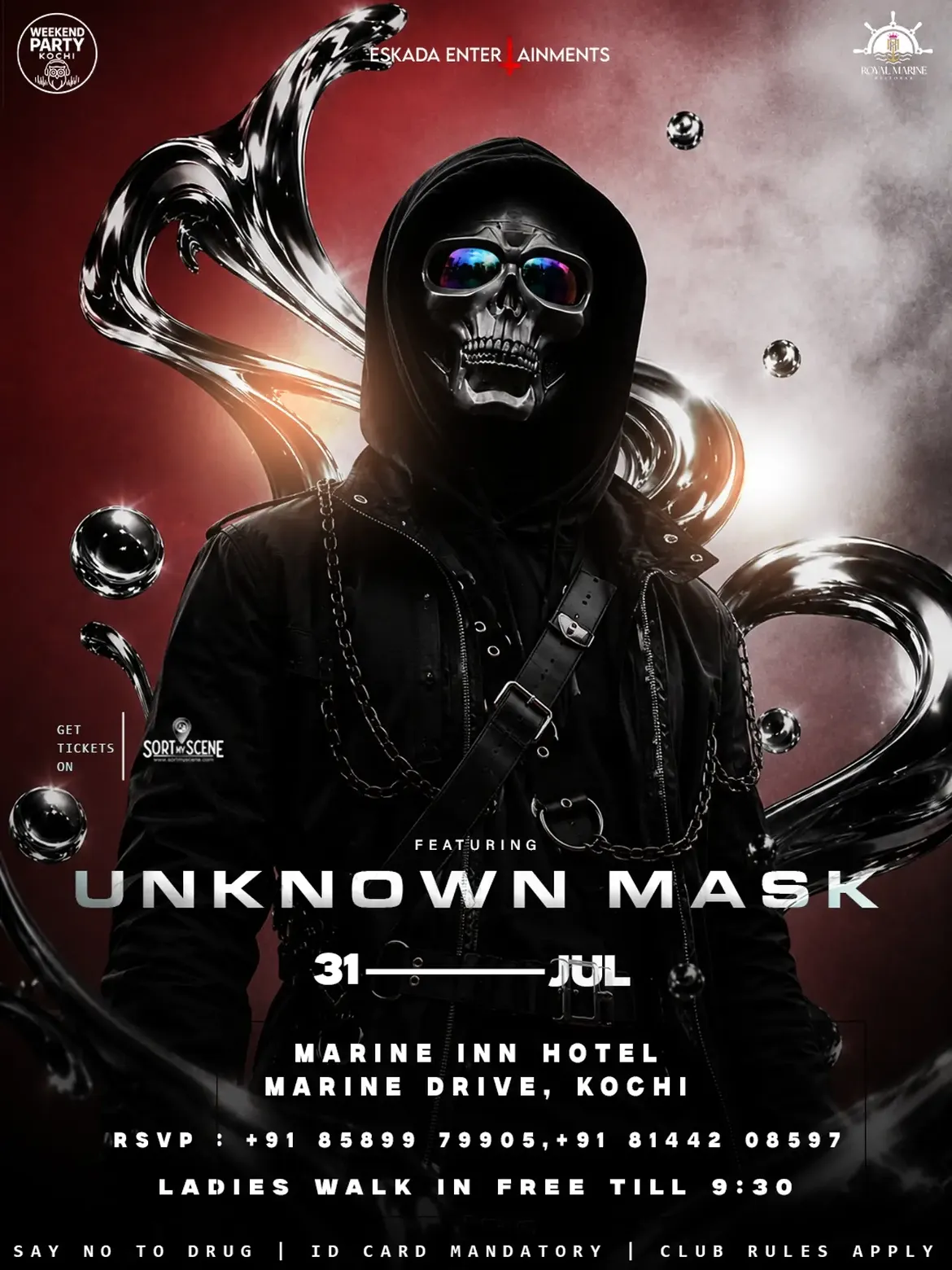 UNKNOWN MASK at Royal Marine Restobar | Marine Inn Hotel, Marine Drive, Kochi