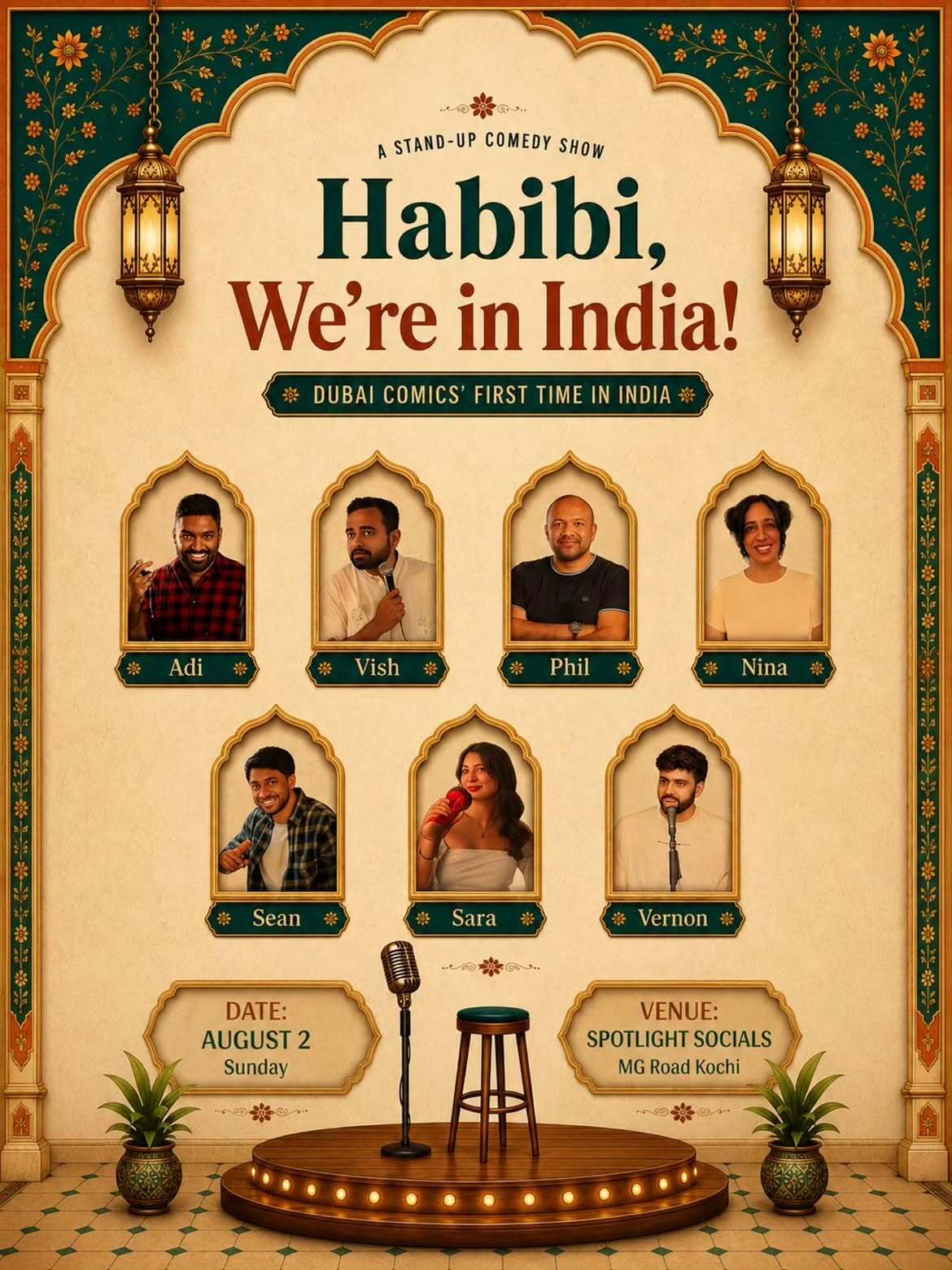 Habibi, We're in India! by Adi, Vish, Phil, Nina, Sean, Sara & Vernon | Spotlight Socials, MG Road, Kochi