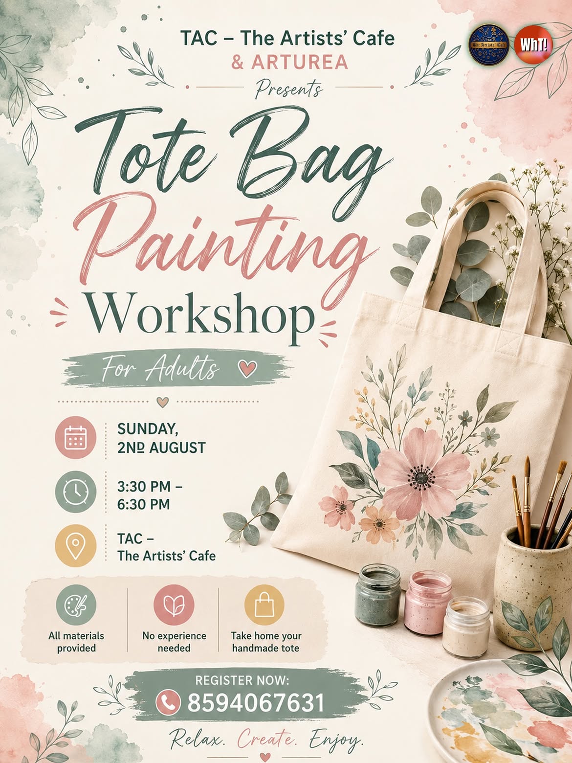 Tote Bag Painting Workshop by Studio ARTUREA | TAC β The Artists' Cafe, Enchackal