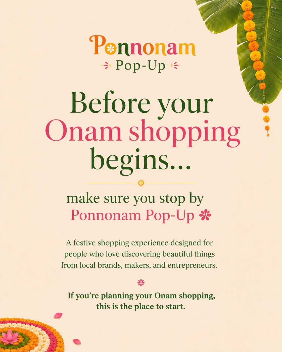 Ponnonam Pop-Up | Sri Mulam Club, Thiruvananthapuram