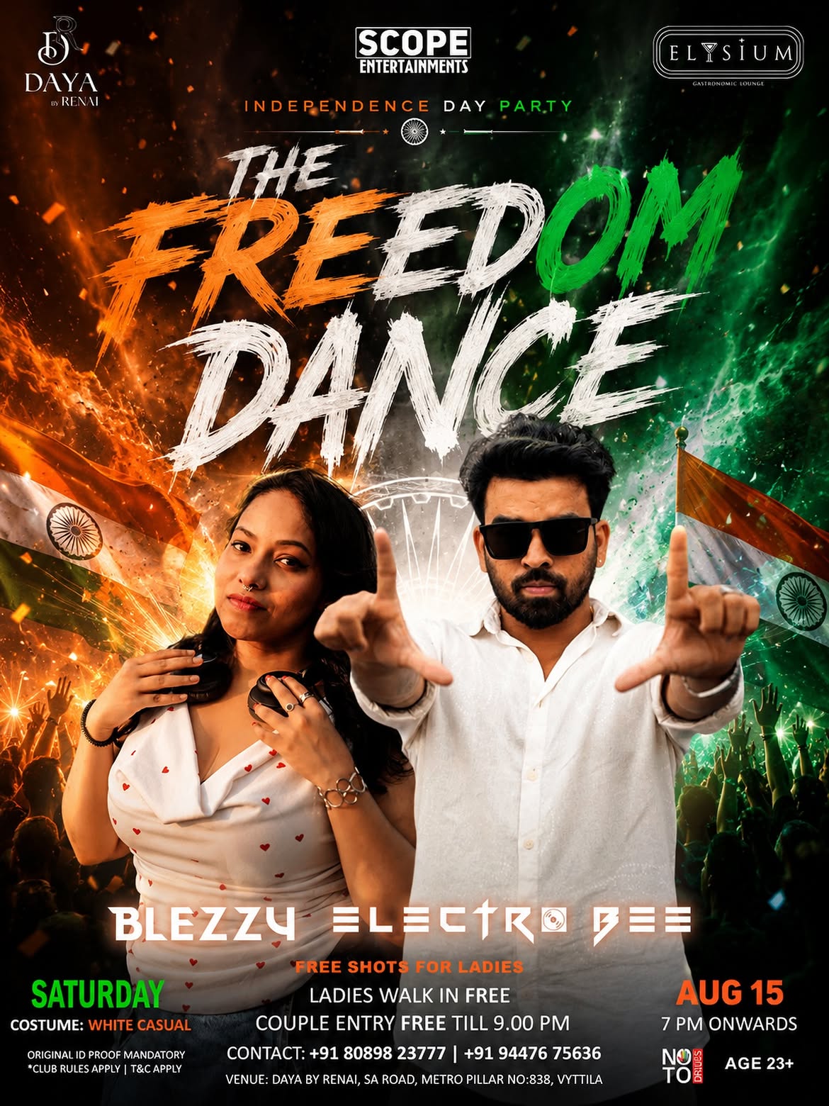 The Freedom Dance by DJ Electro Bee & Blezzy | Elysium Gastronomic Lounge, Daya By Renai, Vyttila, Kochi