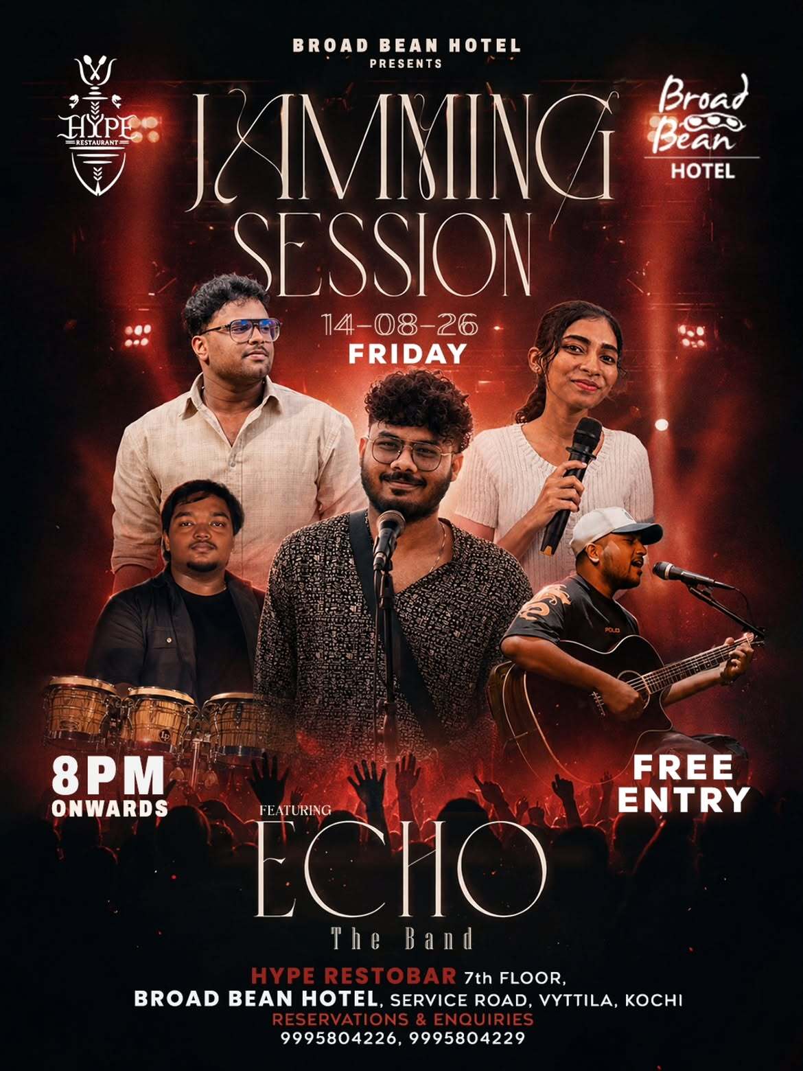 Jamming Session by ECHO The Band | Hype Restaurant, Broad Bean Hotel, Vyttila, Kochi