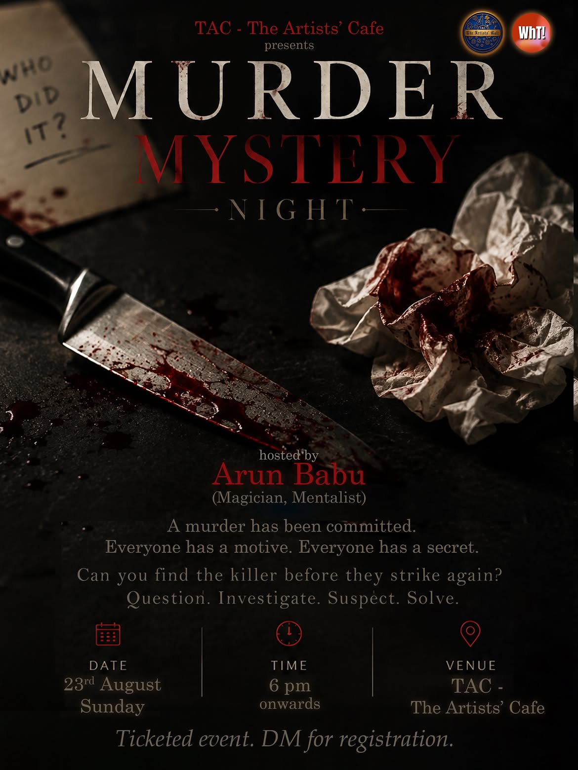 Murder Mystery Night | TAC - The Artists' Cafe