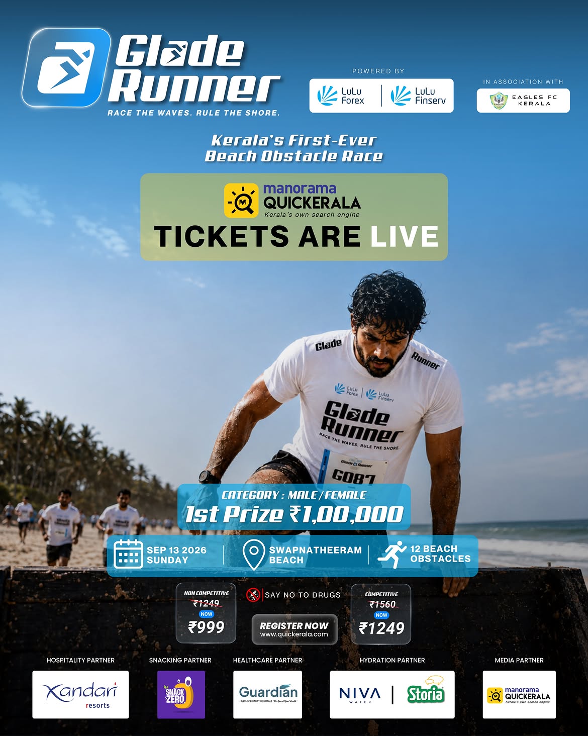 Glade Runner β Keralaβs First-Ever Beach Obstacle Race | Swapnatheeram Beach, Thrissur