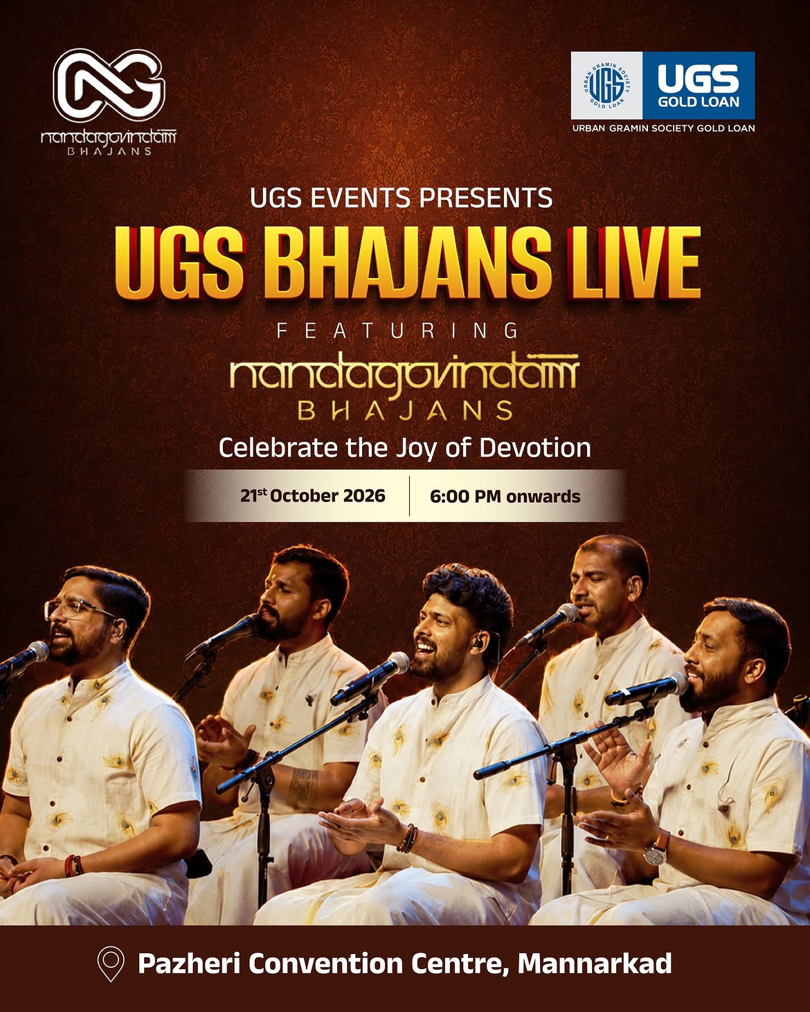 UGS Bhajans Live ft. Nandagovindam Bhajans | Pazheri Convention Centre, Mannarkad