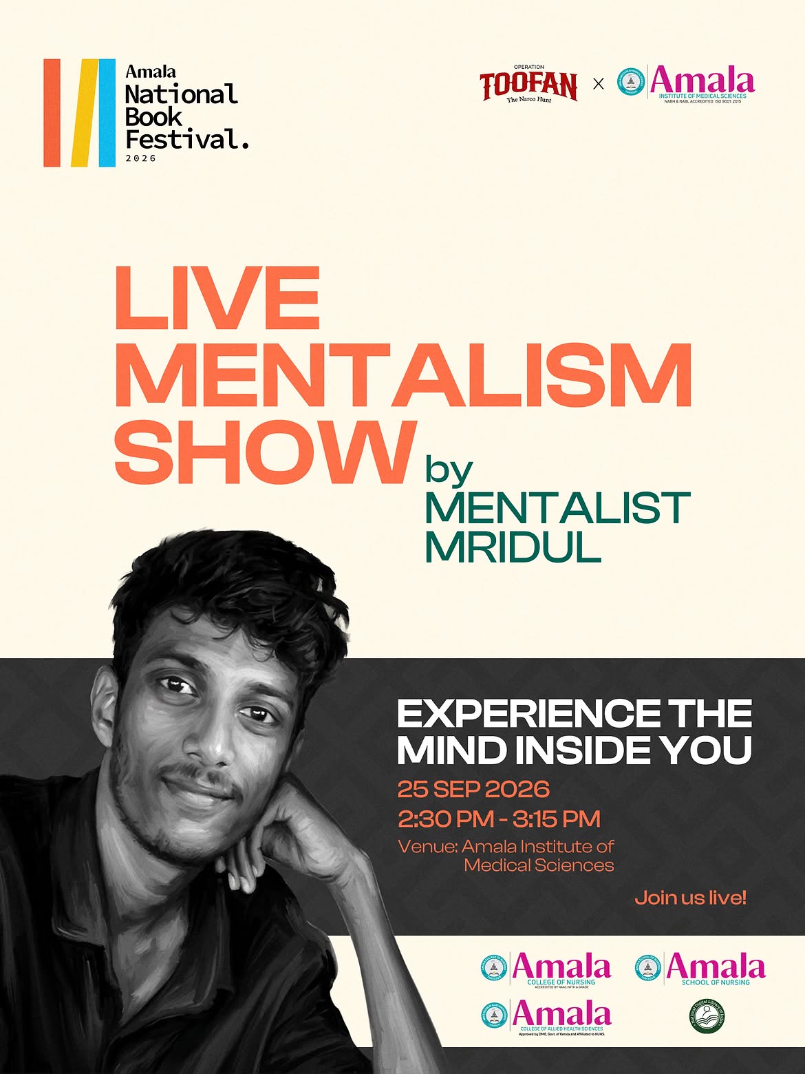 Live Mentalism Show by Mentalist Mridul | Amala National Book Festival 2026 | Amala Institute of Medical Sciences
