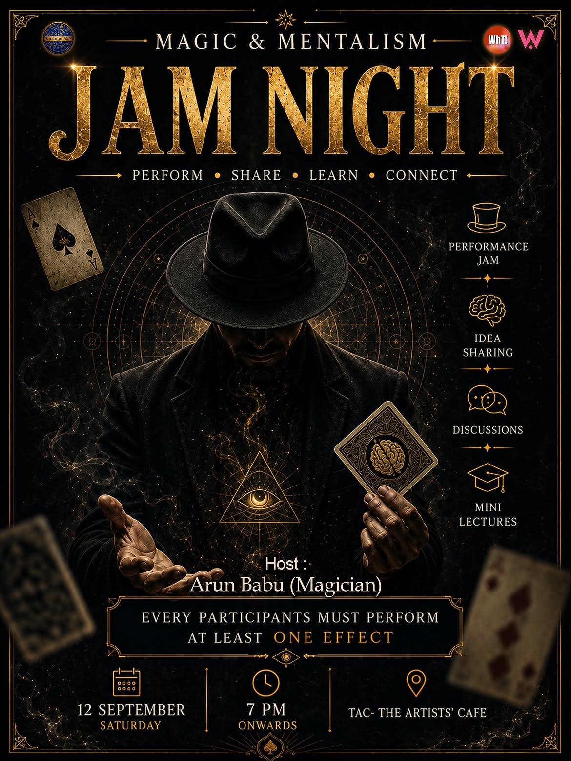 Magic & Mentalism Jam Night by Arun Babu (Magician) | TAC- The Artists' Cafe