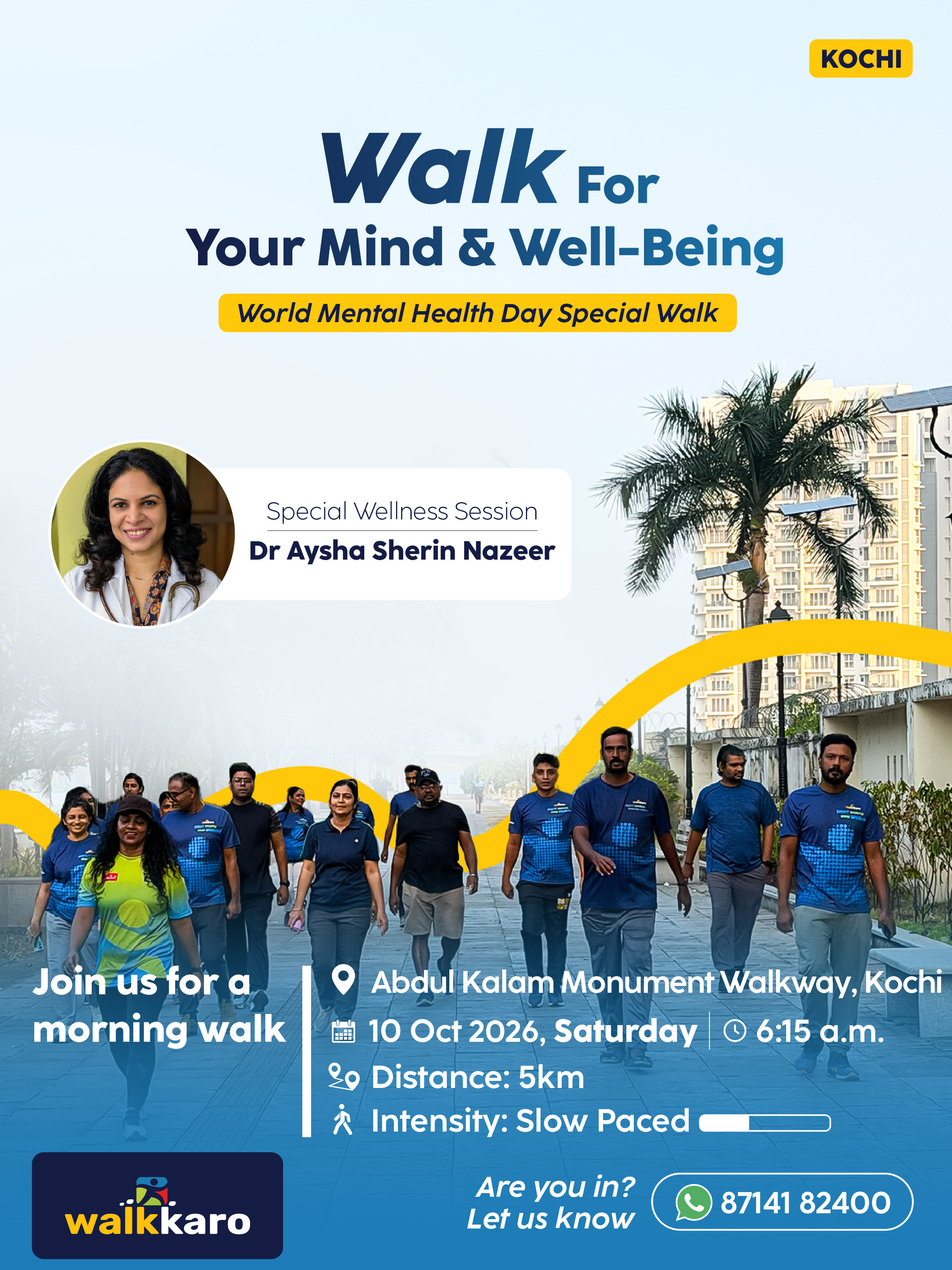 Walk For Your Mind & Well-Being | Abdul Kalam Monument Walkway, Kochi