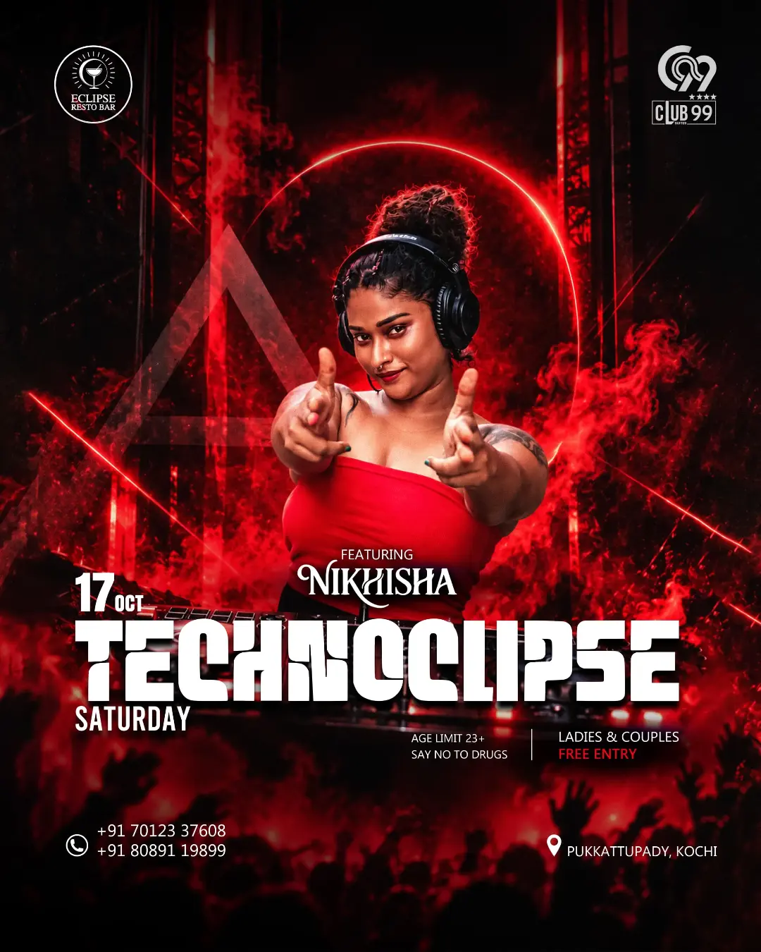 TECHNOCLIPSE Saturday Featuring Nikhisha | Eclipse Restobar, Pukkattupady, Kochi