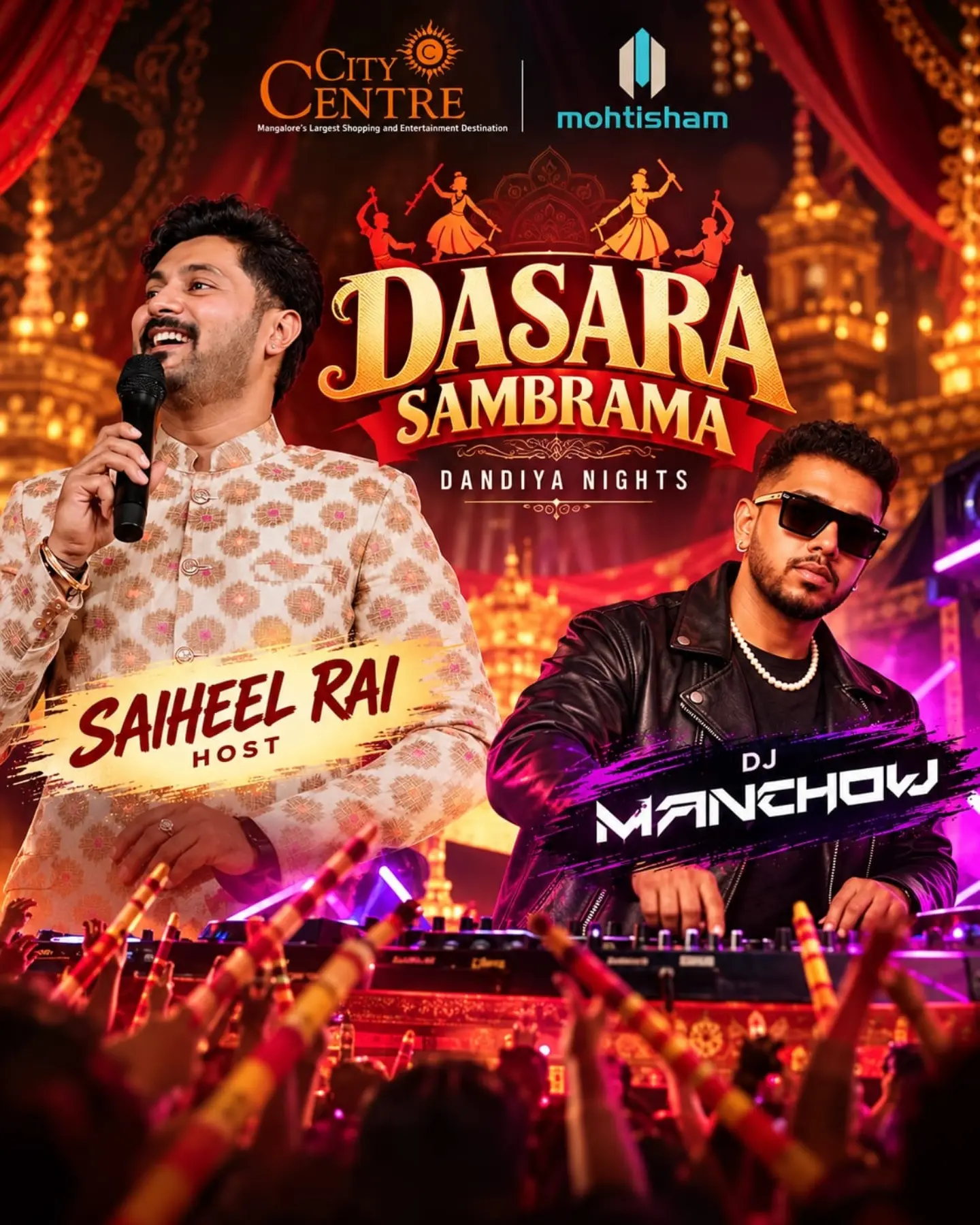 Dasara Sambrama – Dandiya Nights with MC Saiheel Rai and DJ Manchow | City Centre Mall, Mangalore