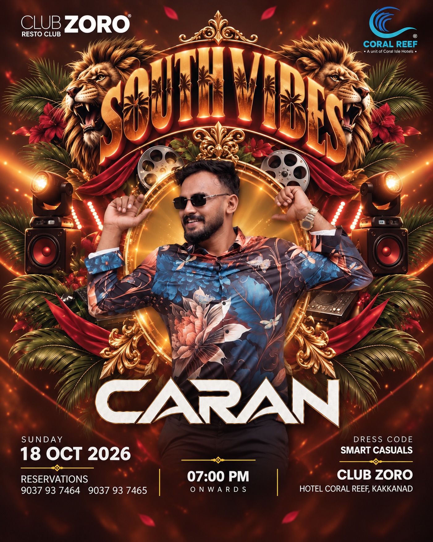 South Vibes with CARAN | Club Zoro Resto Club, Hotel Coral Reef, Kakkanad, Kochi