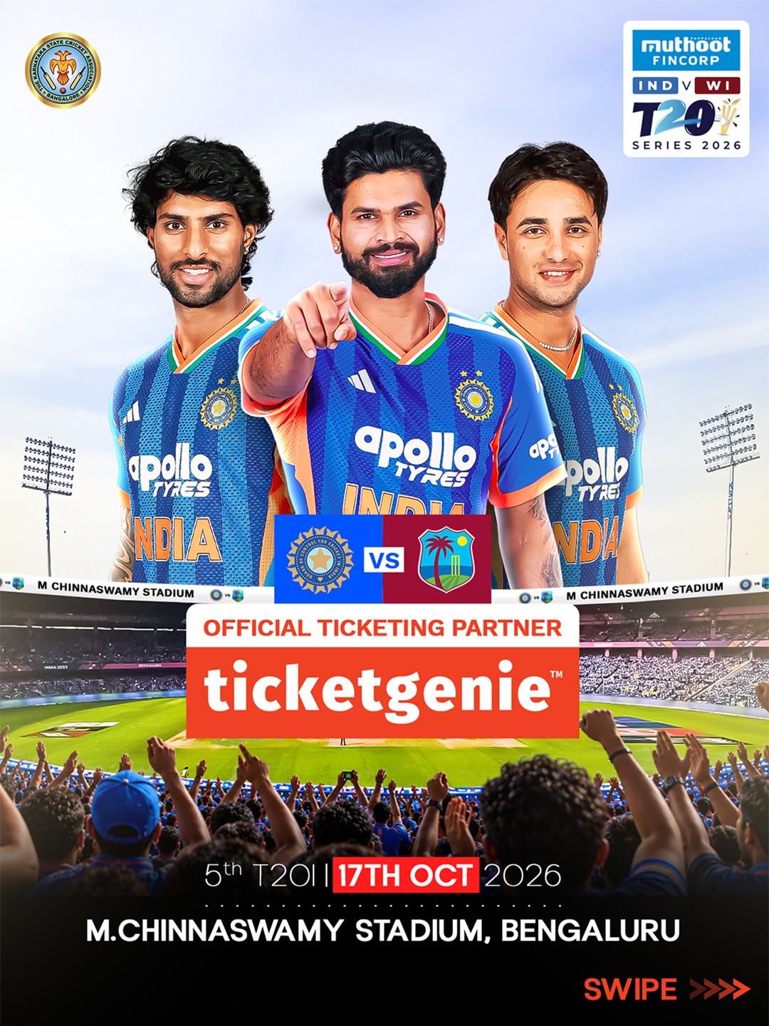India vs West Indies, 5th T20I Match | M. Chinnaswamy Stadium, Bengaluru