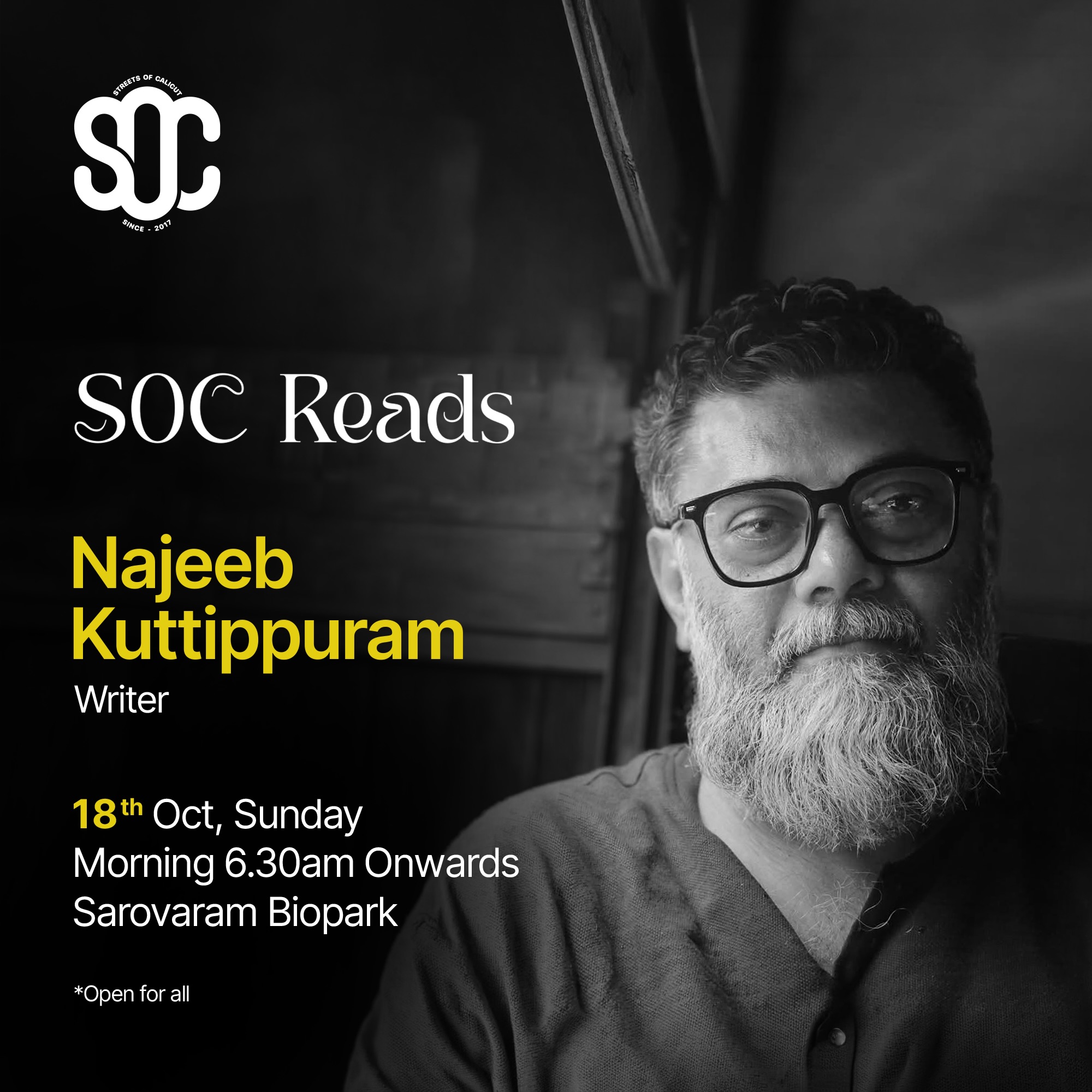 SOC Reads with Najeeb Kuttippuram | Sarovaram Biopark, Kozhikode