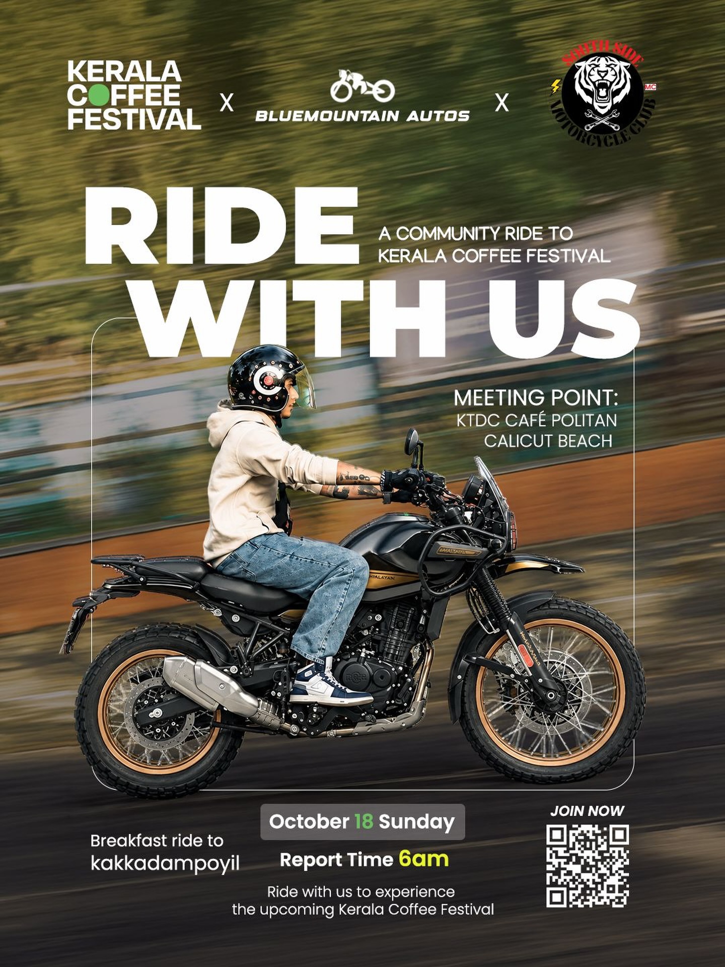 Ride With Us | Kerala Coffee Festival Community Motorcycle Ride, KTDC Café Politan, Calicut Beach