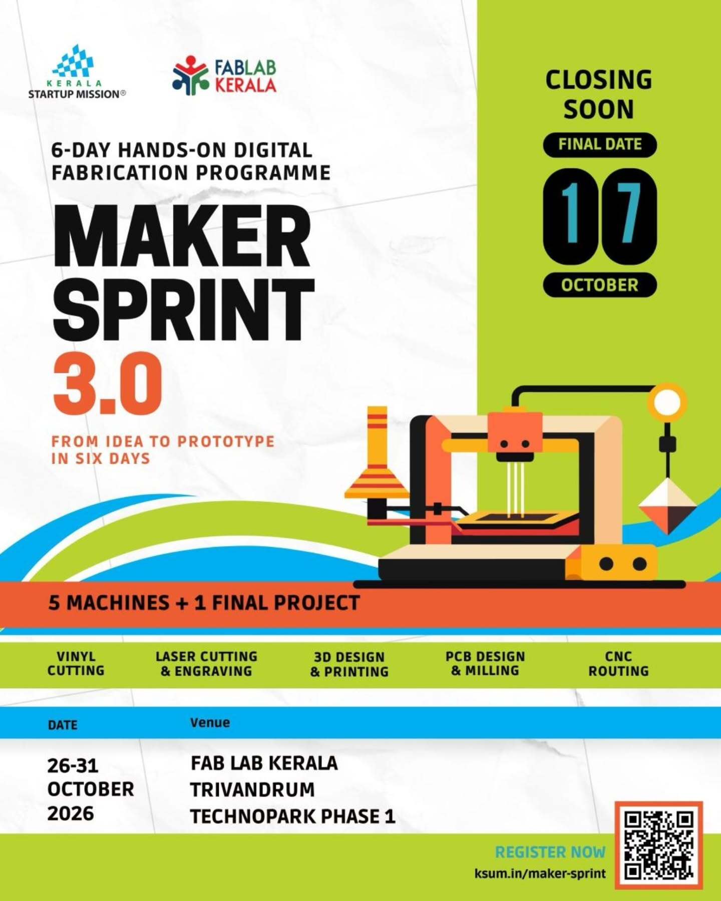 Maker Sprint 3.0 | Fab Lab Kerala, Technopark Phase 1, Trivandrum