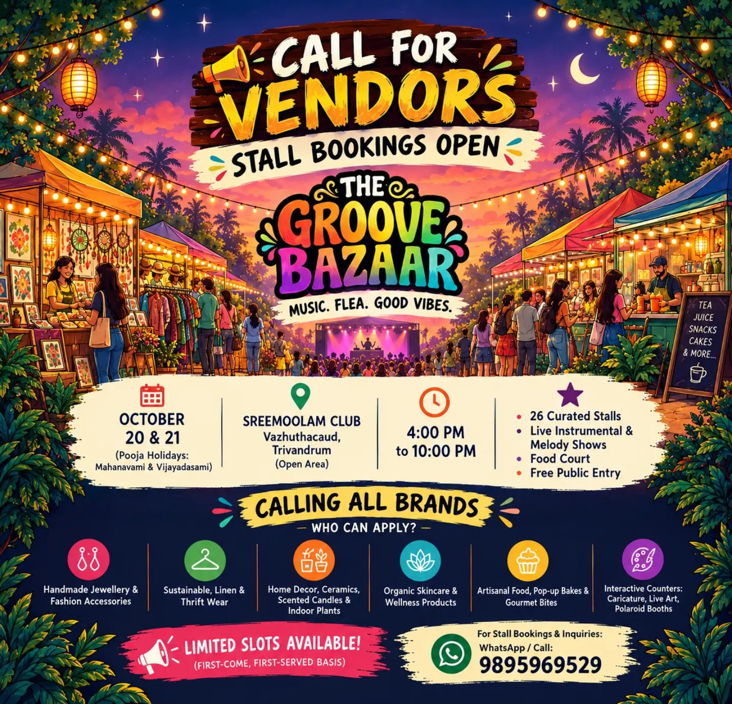 The Groove Bazaar | Sreemoolam Club, Vazhuthacaud, Trivandrum