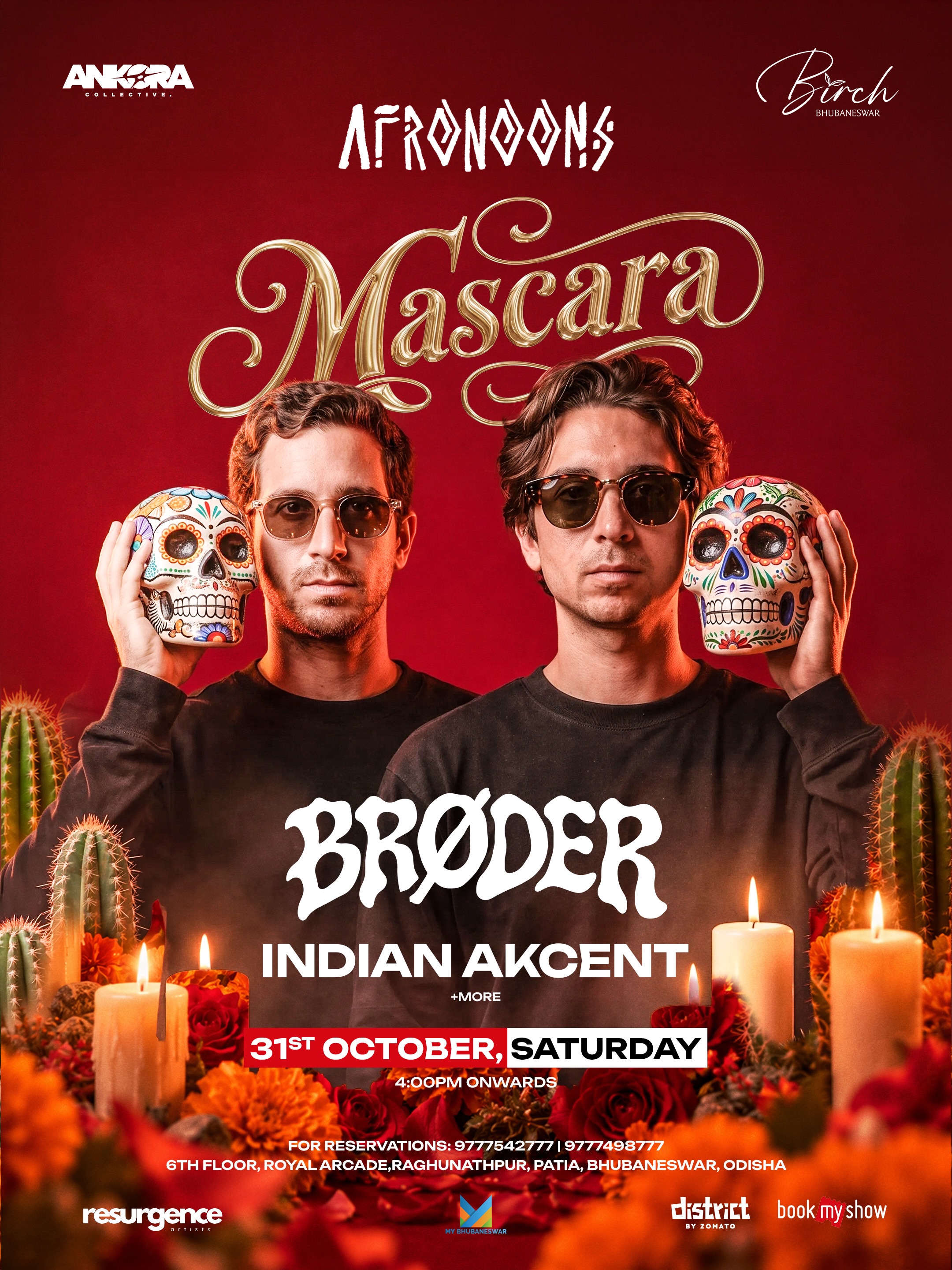 MASCARA AFRONOONS WEEKENDER featuring BRØDER | Birch, Royal Arcade, Raghunathpur, Patia, Bhubaneswar