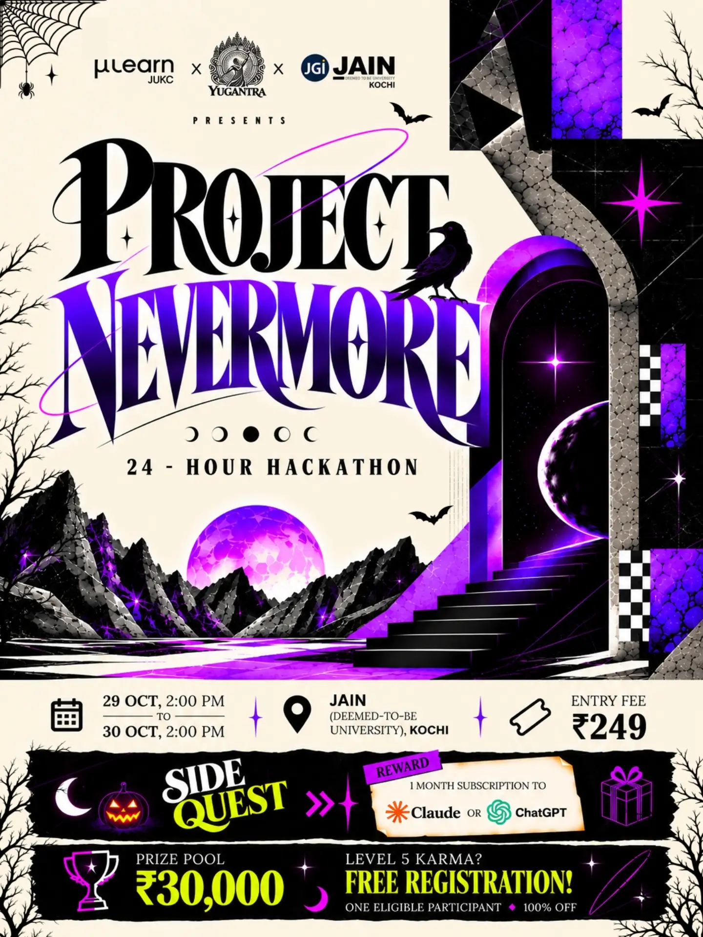 PROJECT NEVERMORE: HALLOWEEN BASED 24-HOUR HACKATHON | JAIN (Deemed-To-Be) University, Kochi