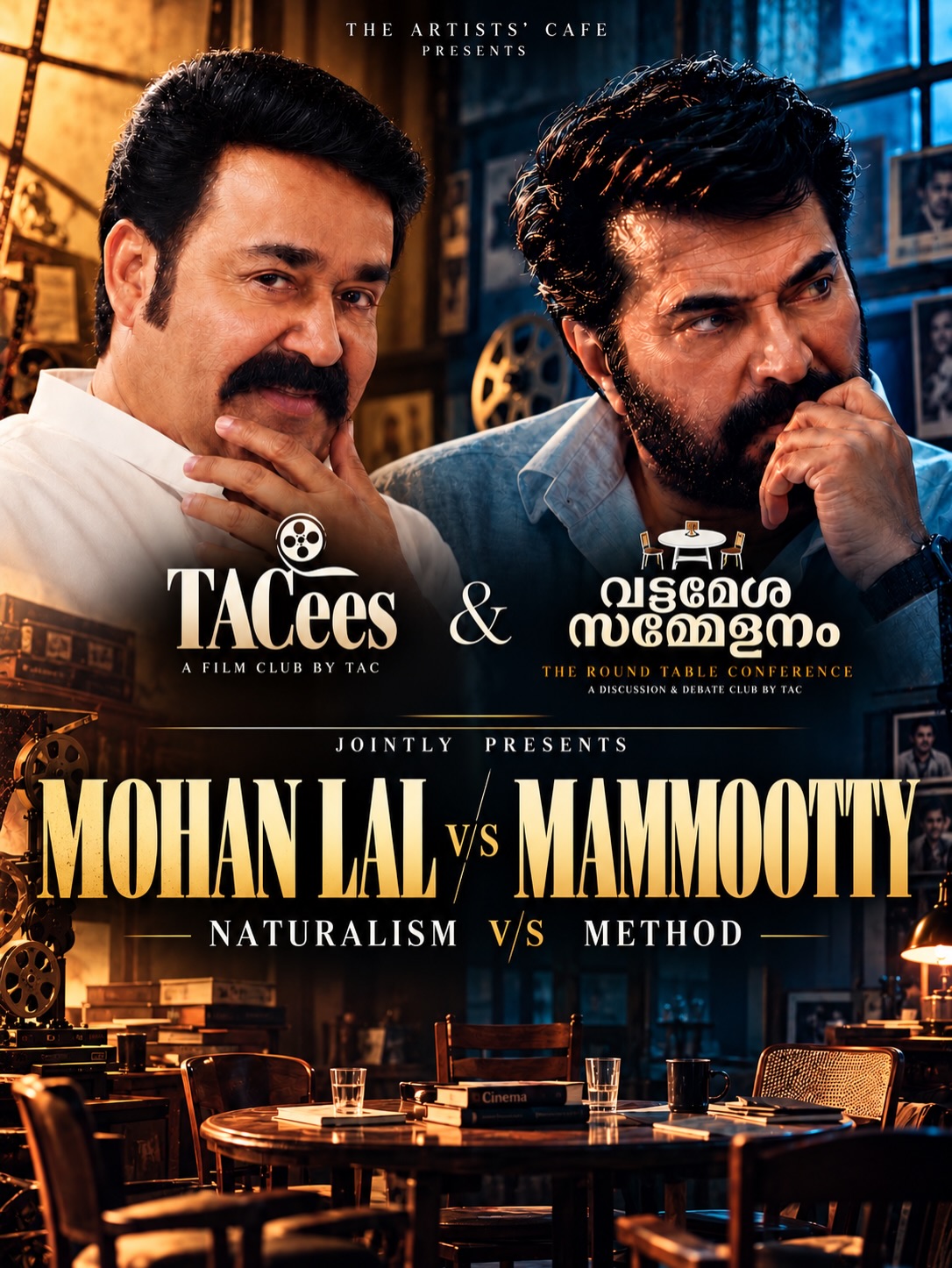 വട്ടമേശ സമ്മേളനം – The Round Table Conference Episode 08 | Mohanlal V/S Mammootty: Naturalism V/S Method | The Artists’ Cafe, Trivandrum
