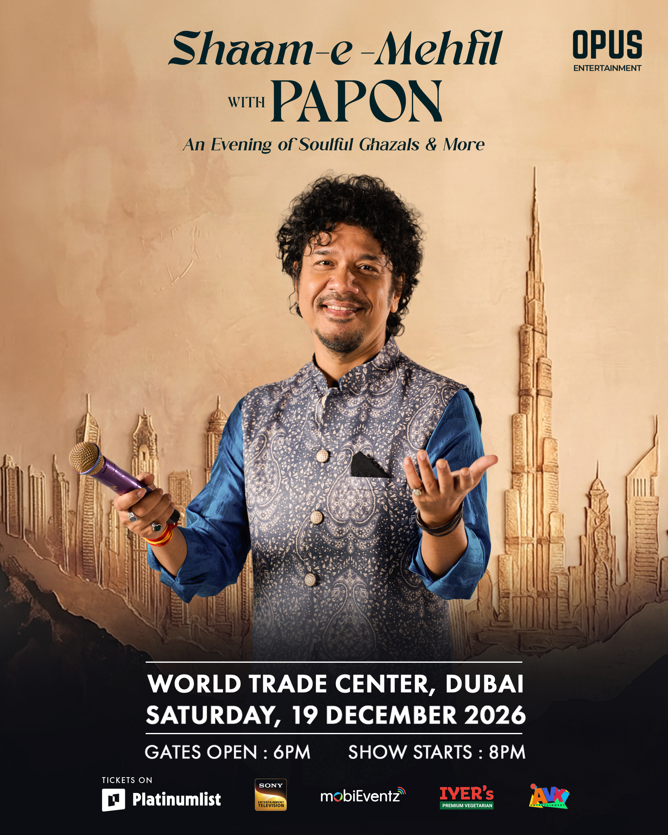 Papon Live in Dubai | Shaam-e-Mehfil – An Evening of Soulful Ghazals & More