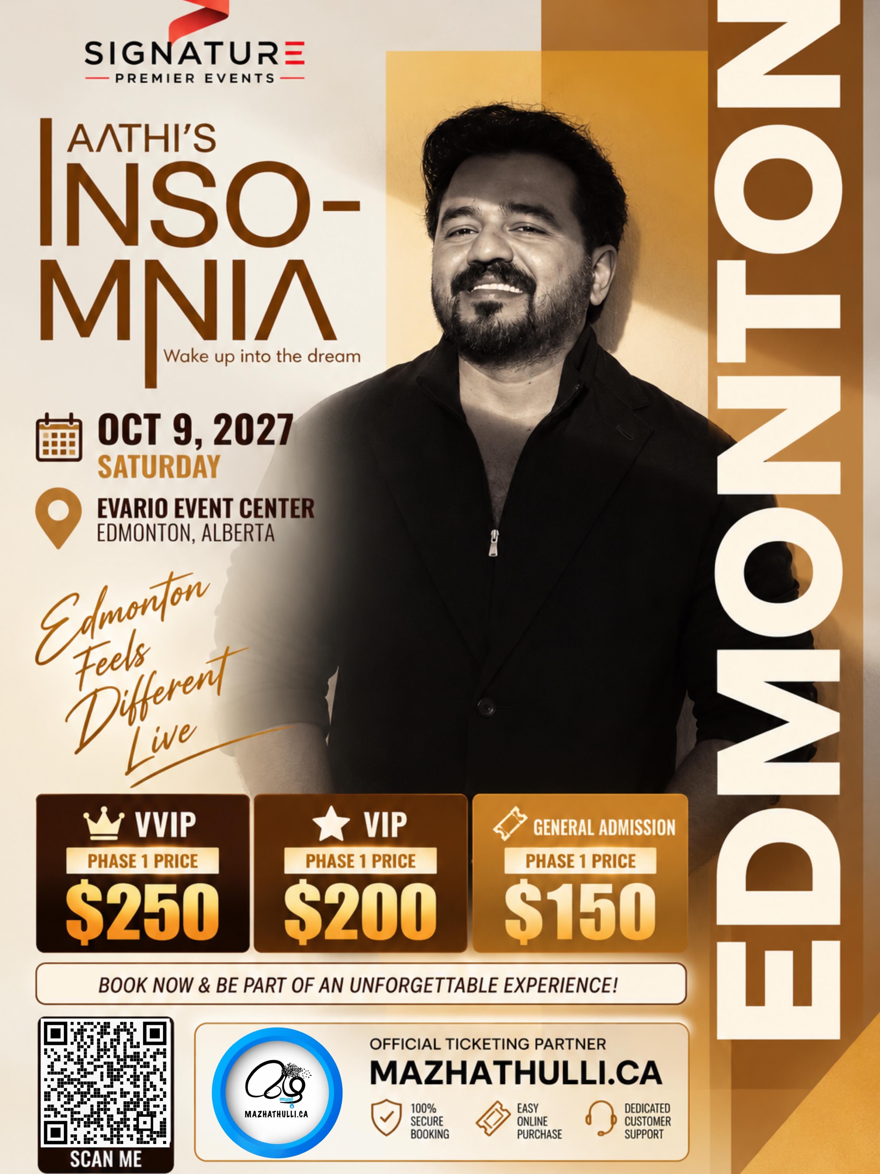 AATHI’S INSOMNIA – EDMONTON | Evario Event Center, Alberta