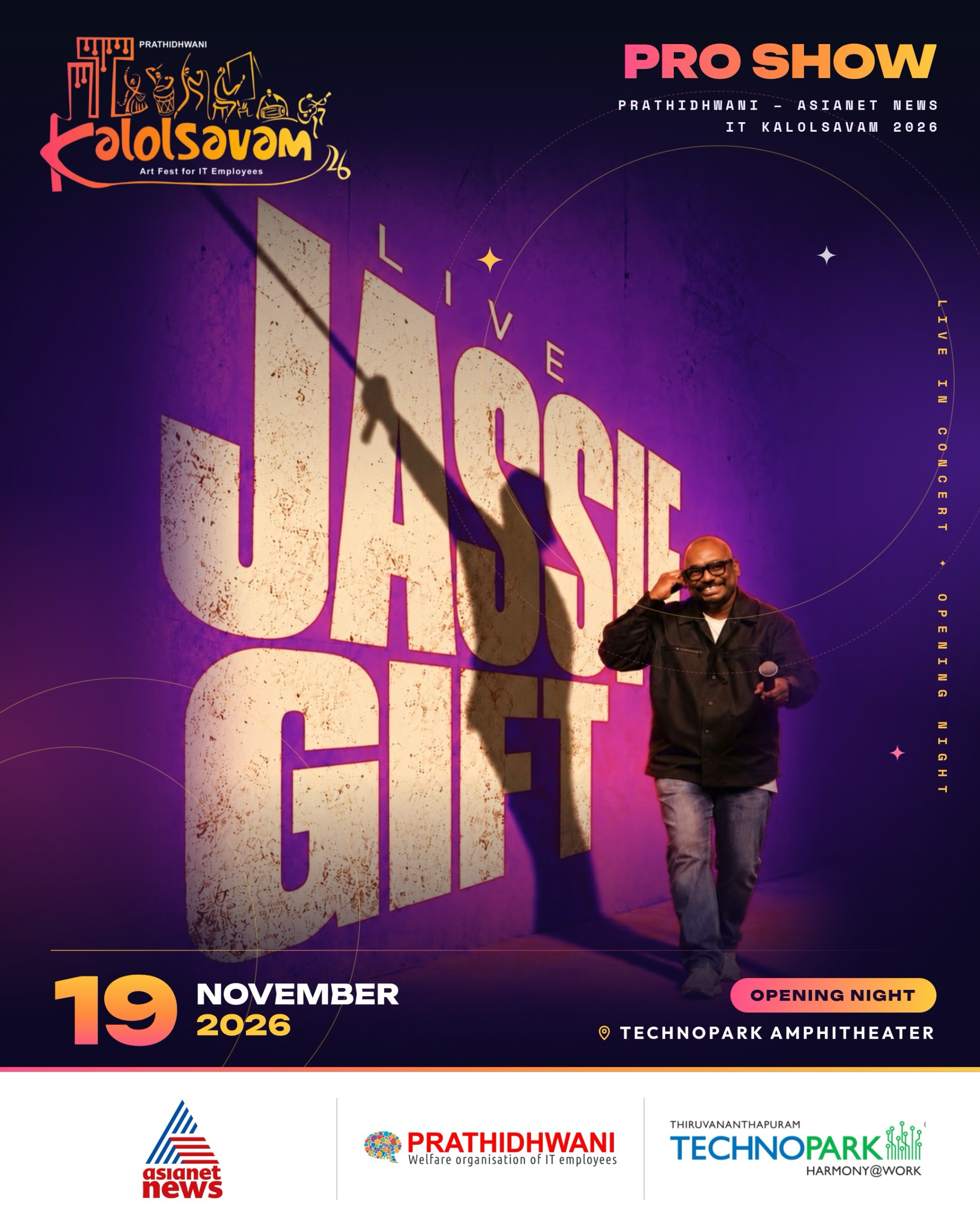 Jassie Gift Live at Technopark Amphitheater, Thiruvananthapuram | Prathidhwani – Asianet News IT Kalolsavam 2026