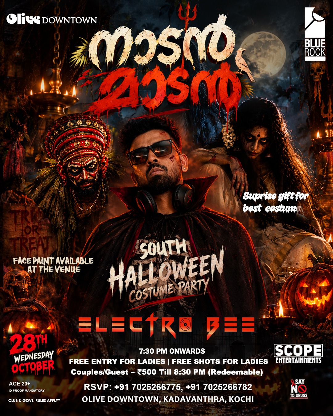 South Halloween – Costume Party featuring ELECTRO BEE | BlueRock RestoBar, Olive Downtown, Kochi