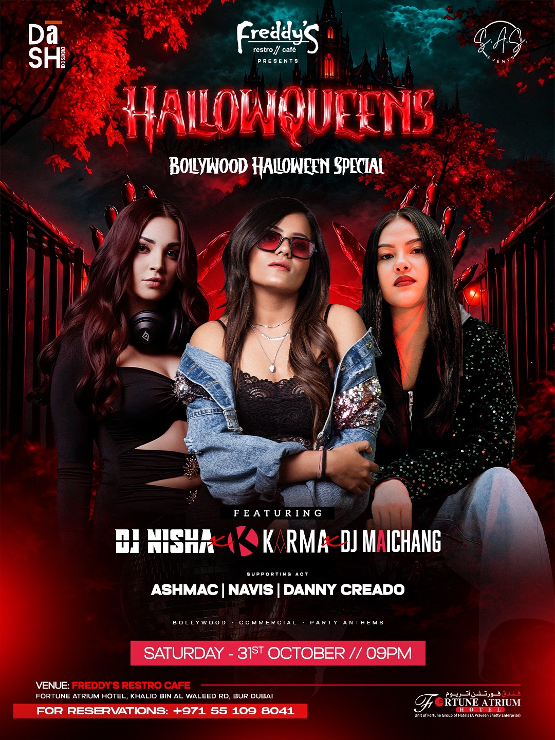 HalloQueens – Bollywood Halloween Special | Freddy's Retro Café, Fortune Atrium Hotel, Bur Dubai, Dubai