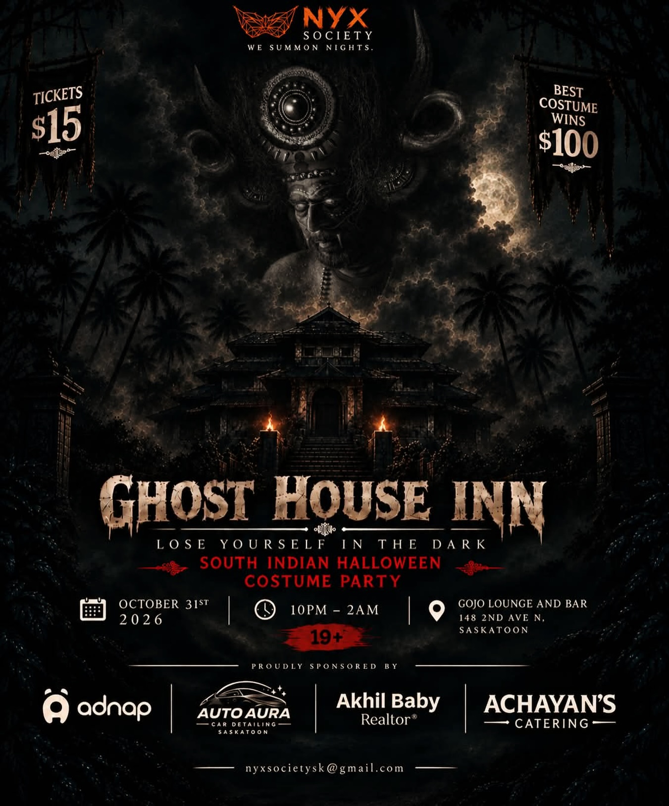 Ghost House Inn – South Indian Halloween Costume Party | Gojo Lounge and Bar, Saskatoon