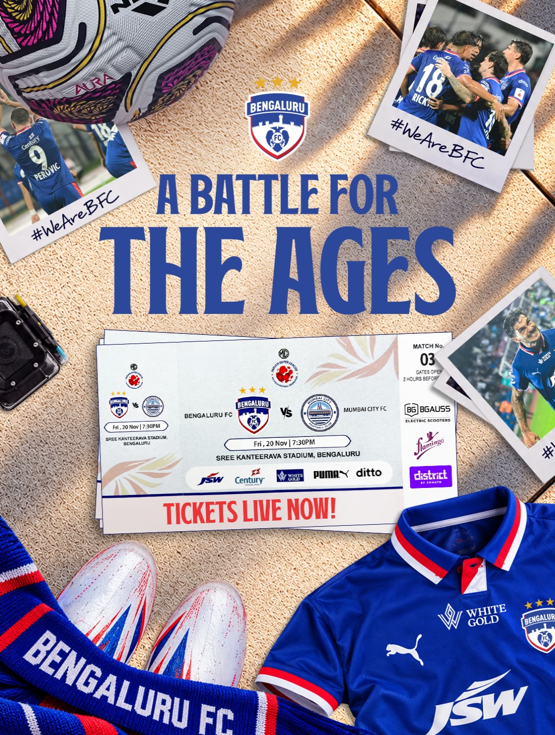 ISL 2026-27 | Bengaluru FC vs Mumbai City FC | Sree Kanteerava Stadium, Bengaluru