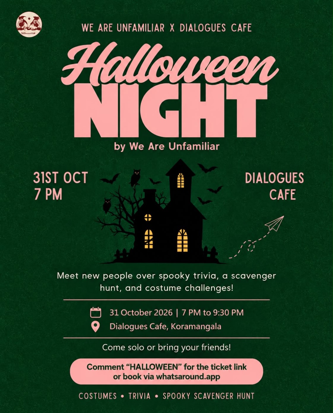 Halloween Night by We Are Unfamiliar | Dialogues Cafe, Koramangala, Bengaluru