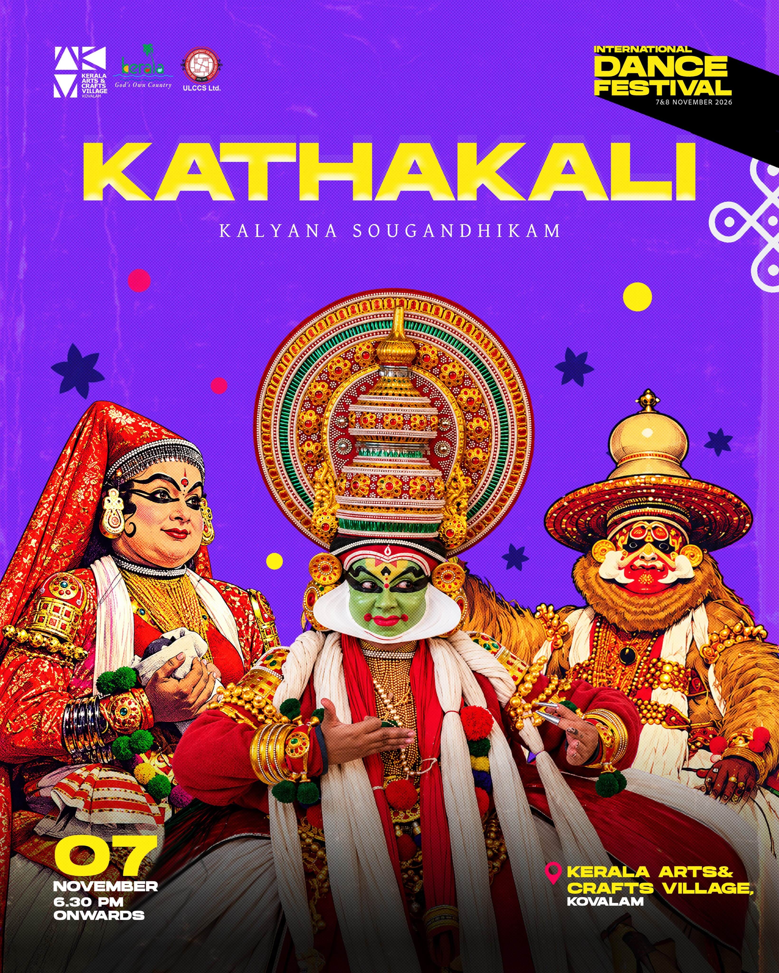 Kathakali: Kalyana Sougandhikam | International Dance Festival 2026 at Kerala Arts & Crafts Village, Kovalam