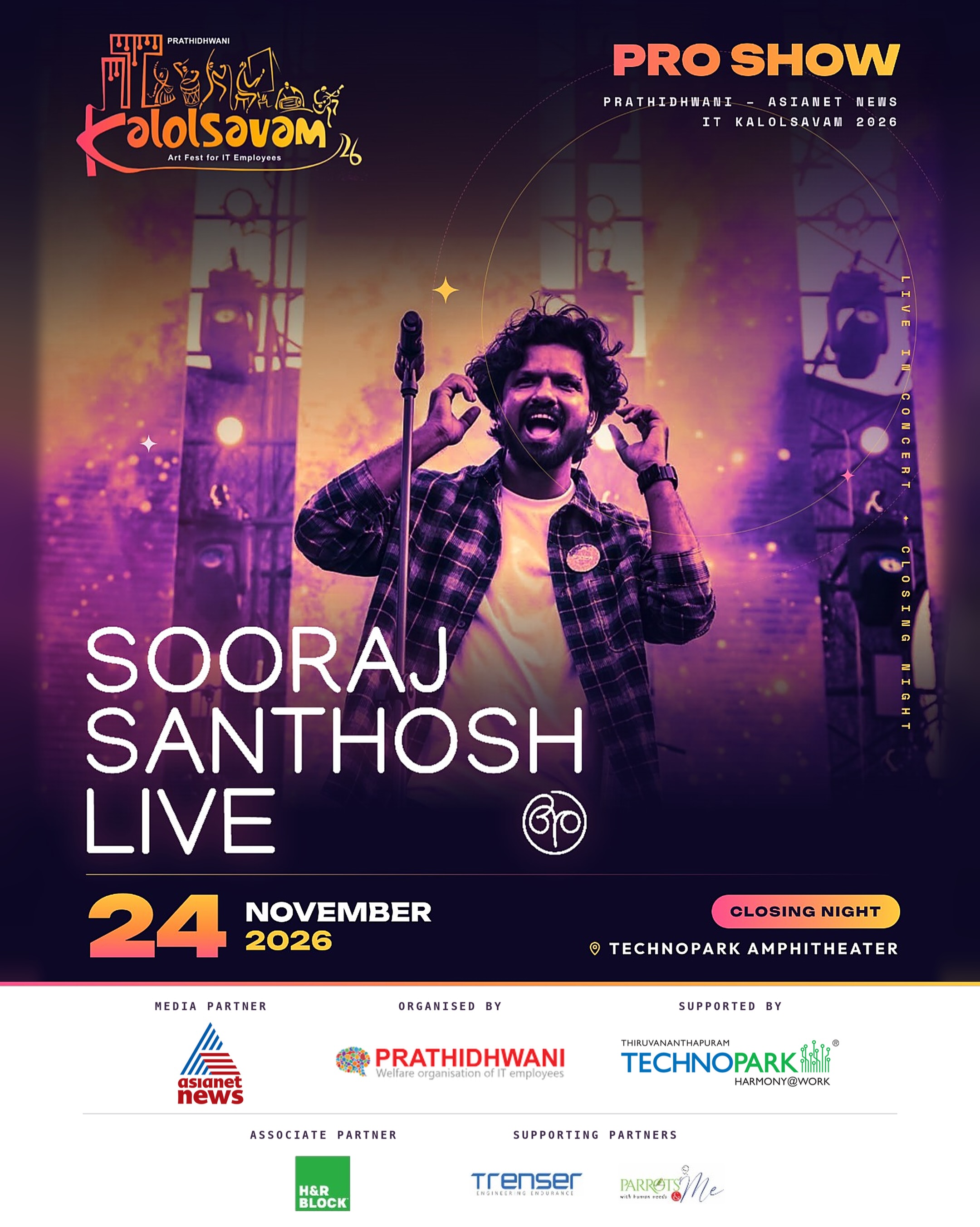 Sooraj Santhosh LIVE | Prathidhwani IT Kalolsavam 2026, Technopark Amphitheater, Trivandrum