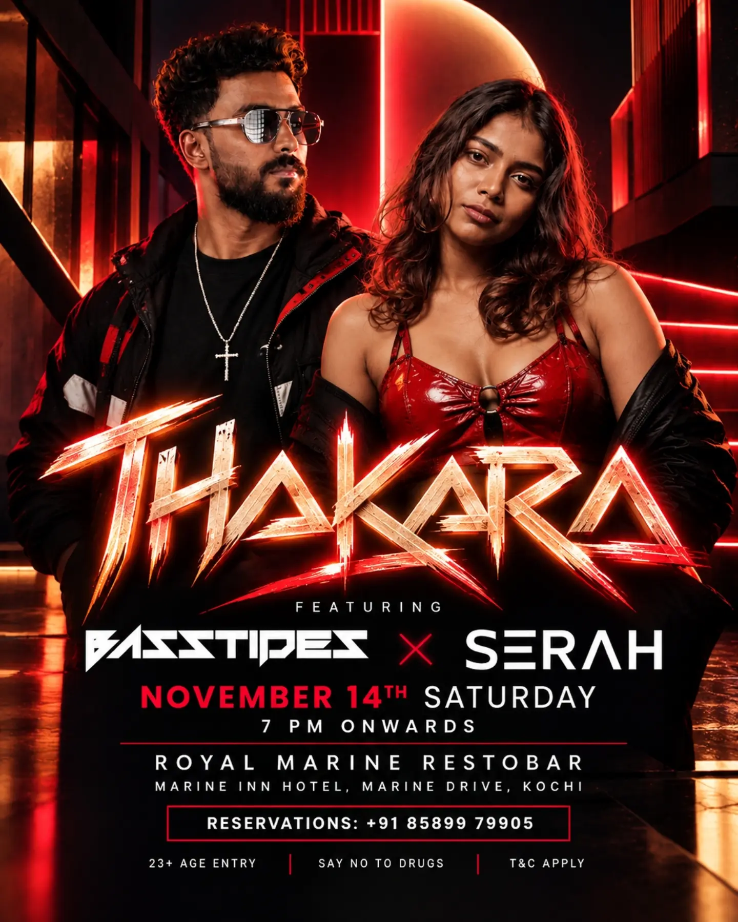THAKARA by BassTides × Serah | Royal Marine Restobar, Marine Inn Hotel, Marine Drive, Kochi