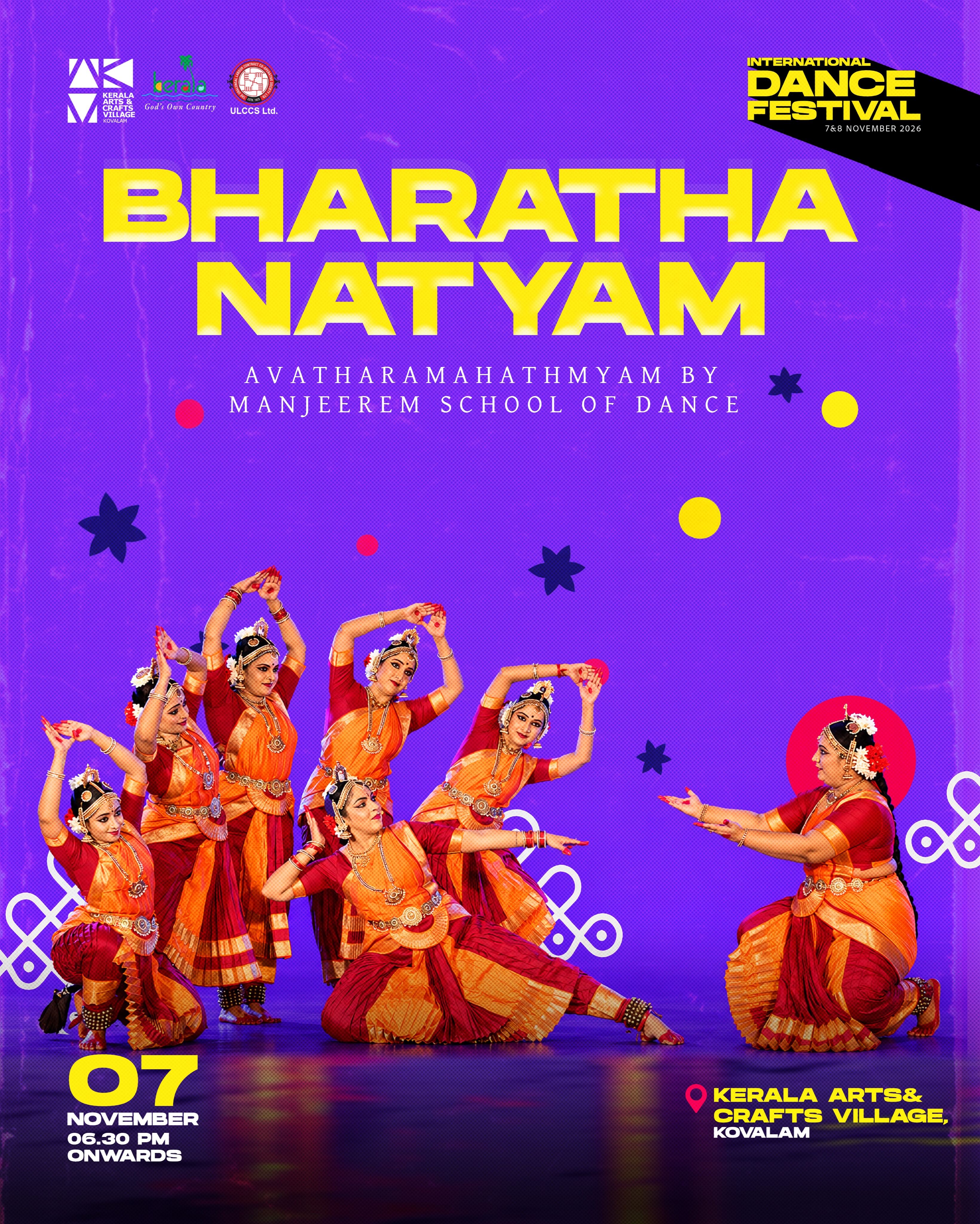 Bharathanatyam by Manjeeram School of Dance | International Dance Festival 2026, Kerala Arts & Crafts Village, Kovalam
