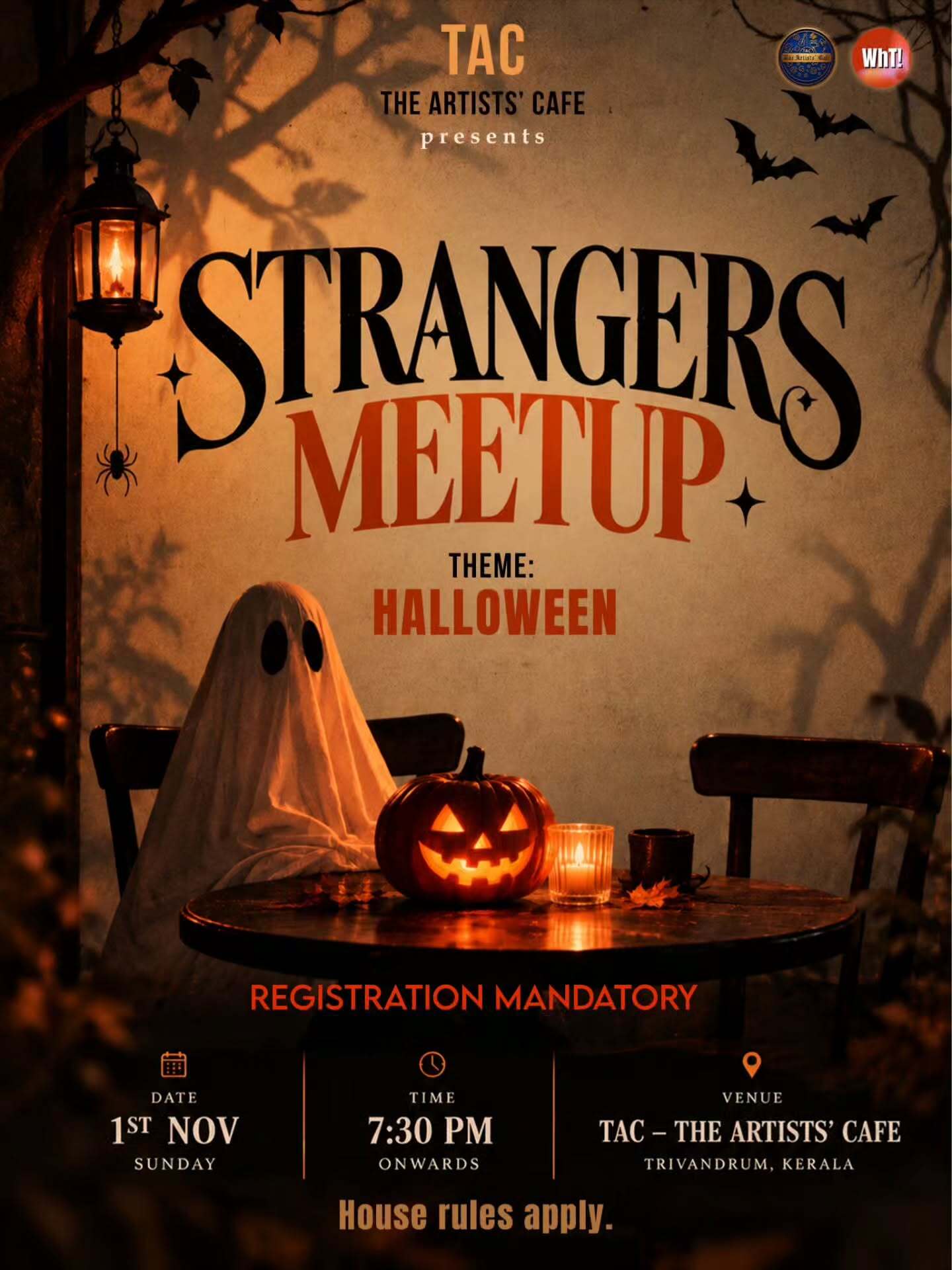 Strangers Meetup – Halloween Edition | TAC – The Artists’ Cafe, Trivandrum, Kerala