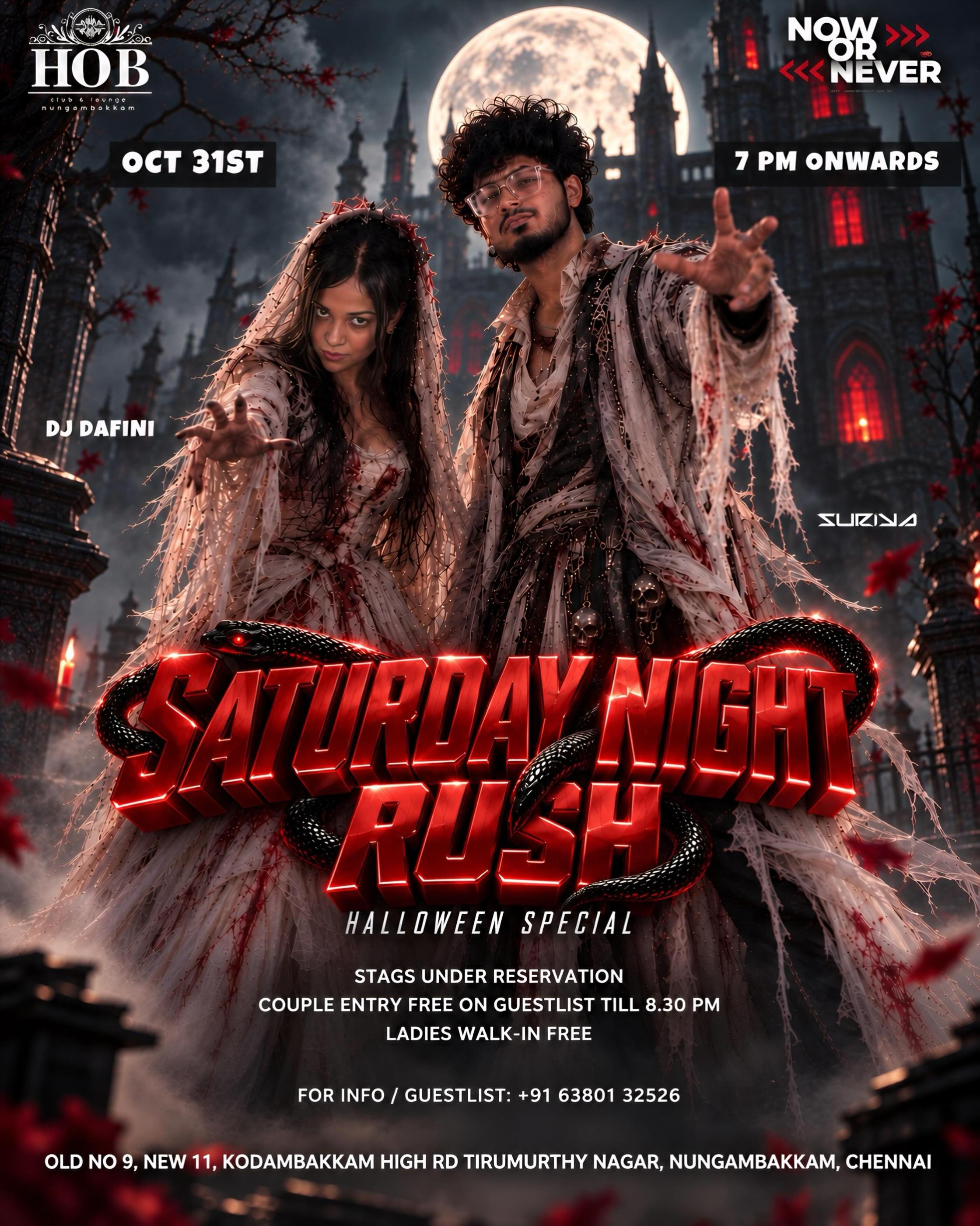Saturday Night Rush – Halloween Special by DJ Dafini | HOB Restobar, Nungambakkam, Chennai